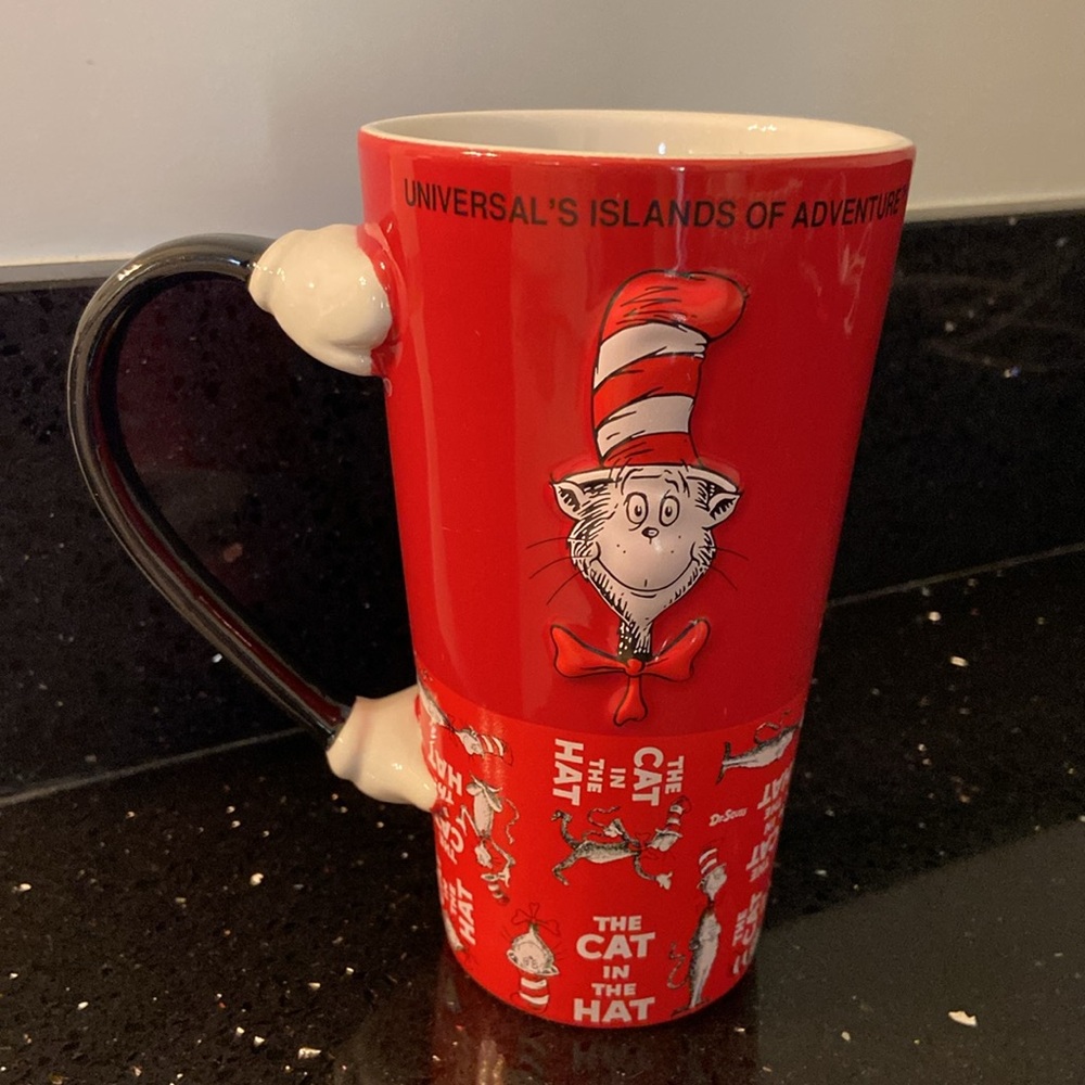 Sculpted Cat In The Hat Tall Mug c 2006 Universal Studios- Latte Coffee Tea